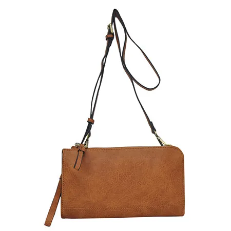 Light Brown Faux Leather NGIL Crossbody/Wristlet