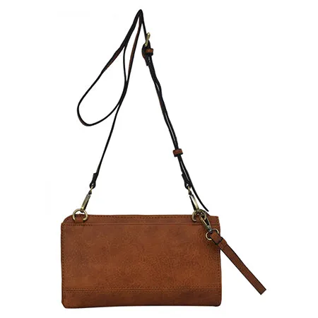 Light Brown Faux Leather NGIL Crossbody/Wristlet