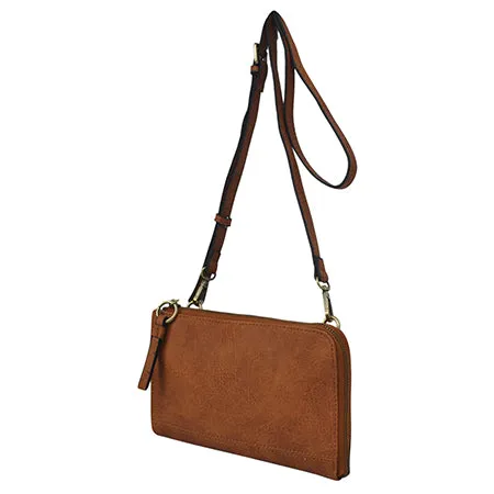 Light Brown Faux Leather NGIL Crossbody/Wristlet