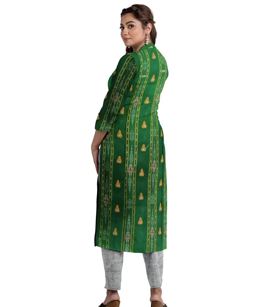 Light green grey handwoven cotton nuapatna dress material