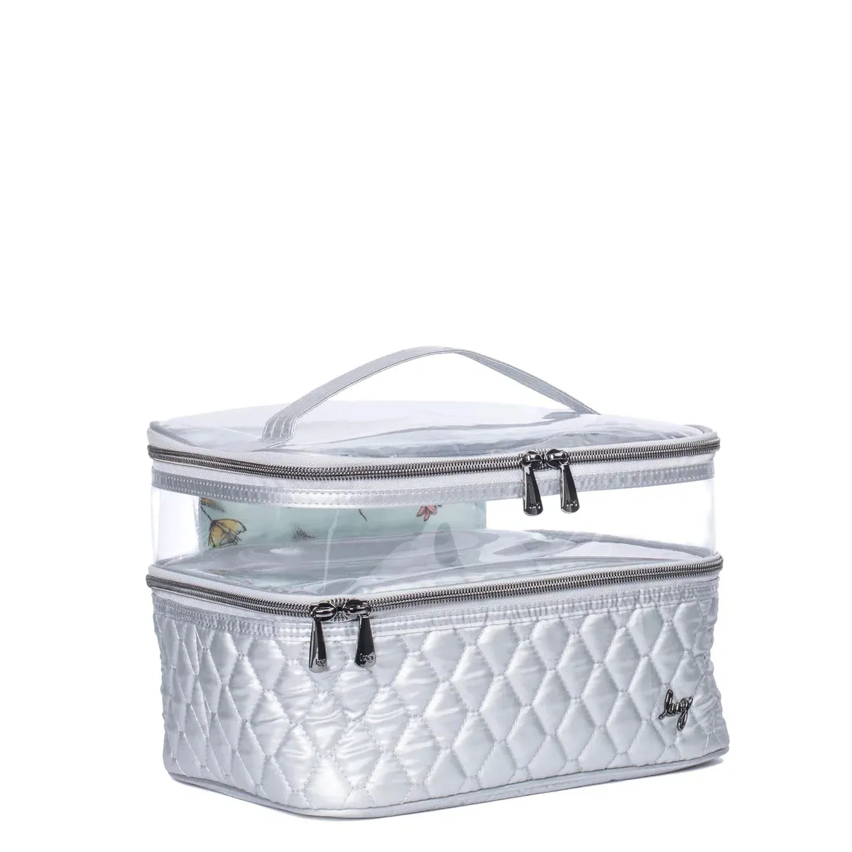 LUG Whoosh Clearview Cosmetic Case in Metallic Silver