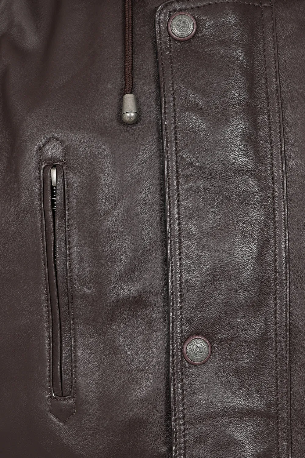 Men's Brown Classic ¾ Length Real Leather Coat 'JERRY'