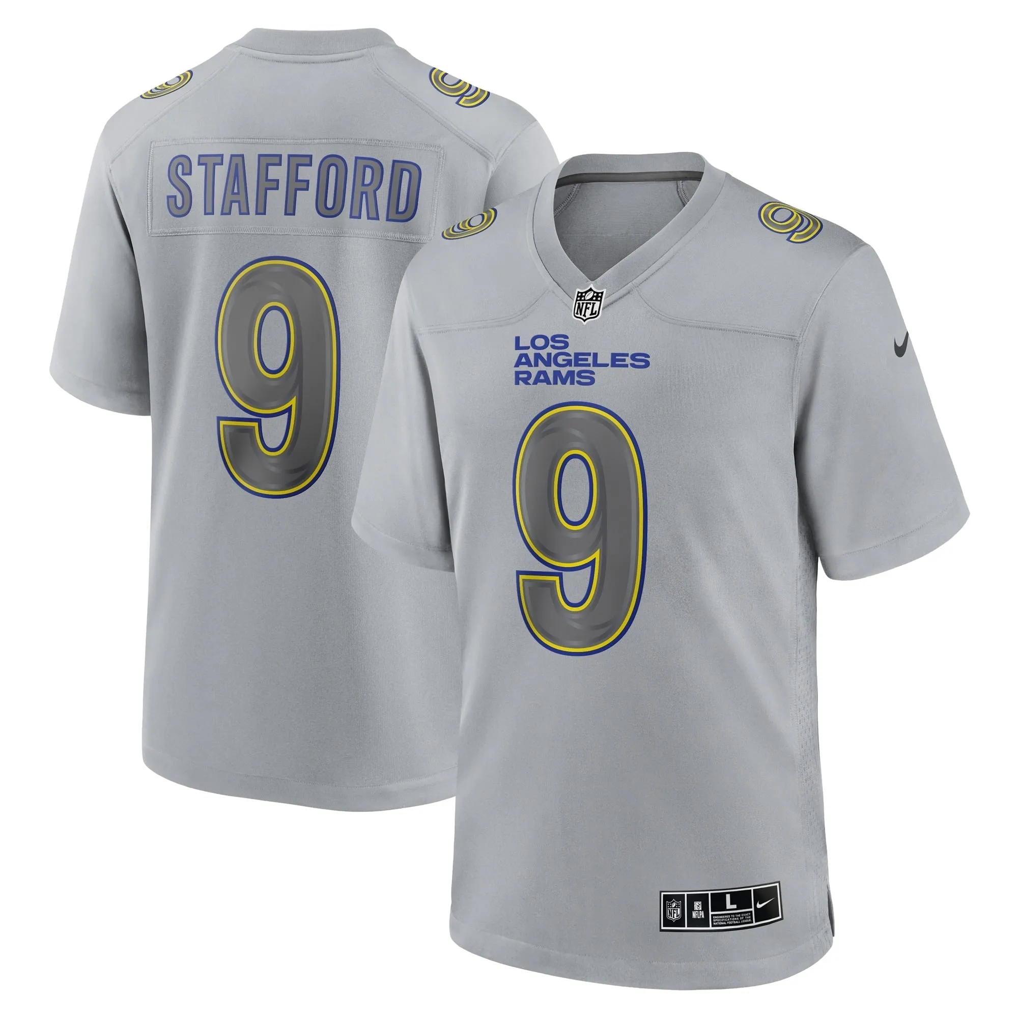 Men's Nike Matthew Stafford Gray Los Angeles Rams Atmosphere Fashion Game Jersey