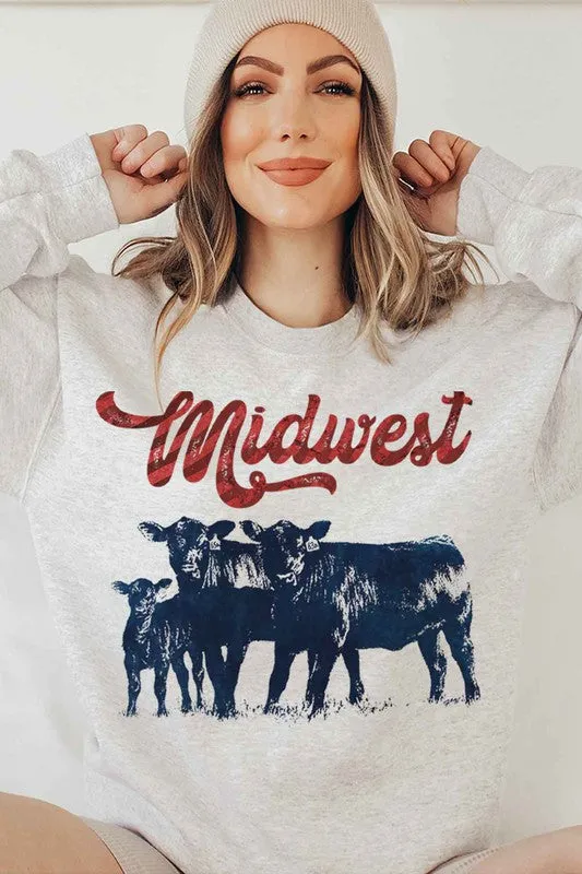 MIDWEST CATTLE GRAPHIC SWEATSHIRT