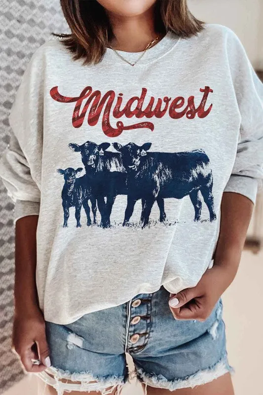 MIDWEST CATTLE GRAPHIC SWEATSHIRT