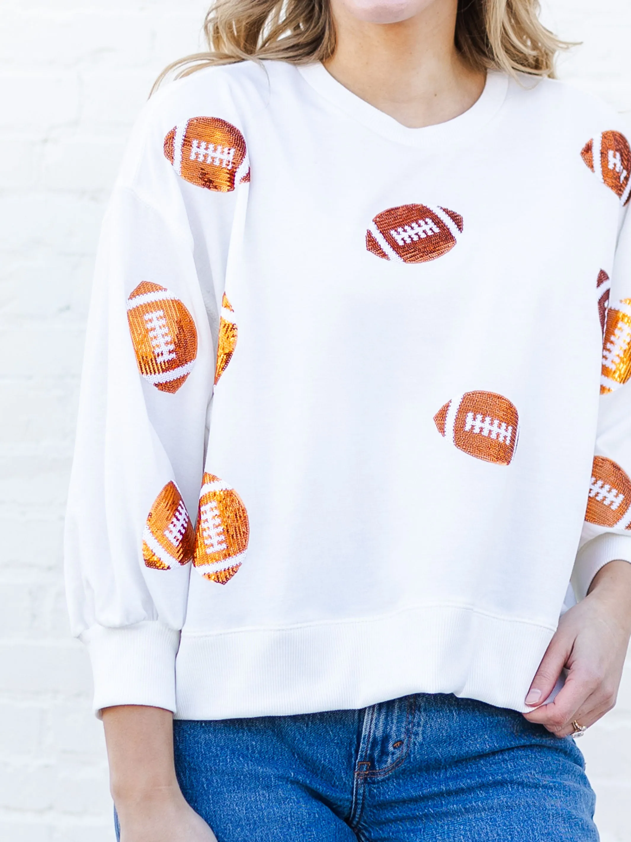 Millie Sweatshirt | Footballs Orange   White