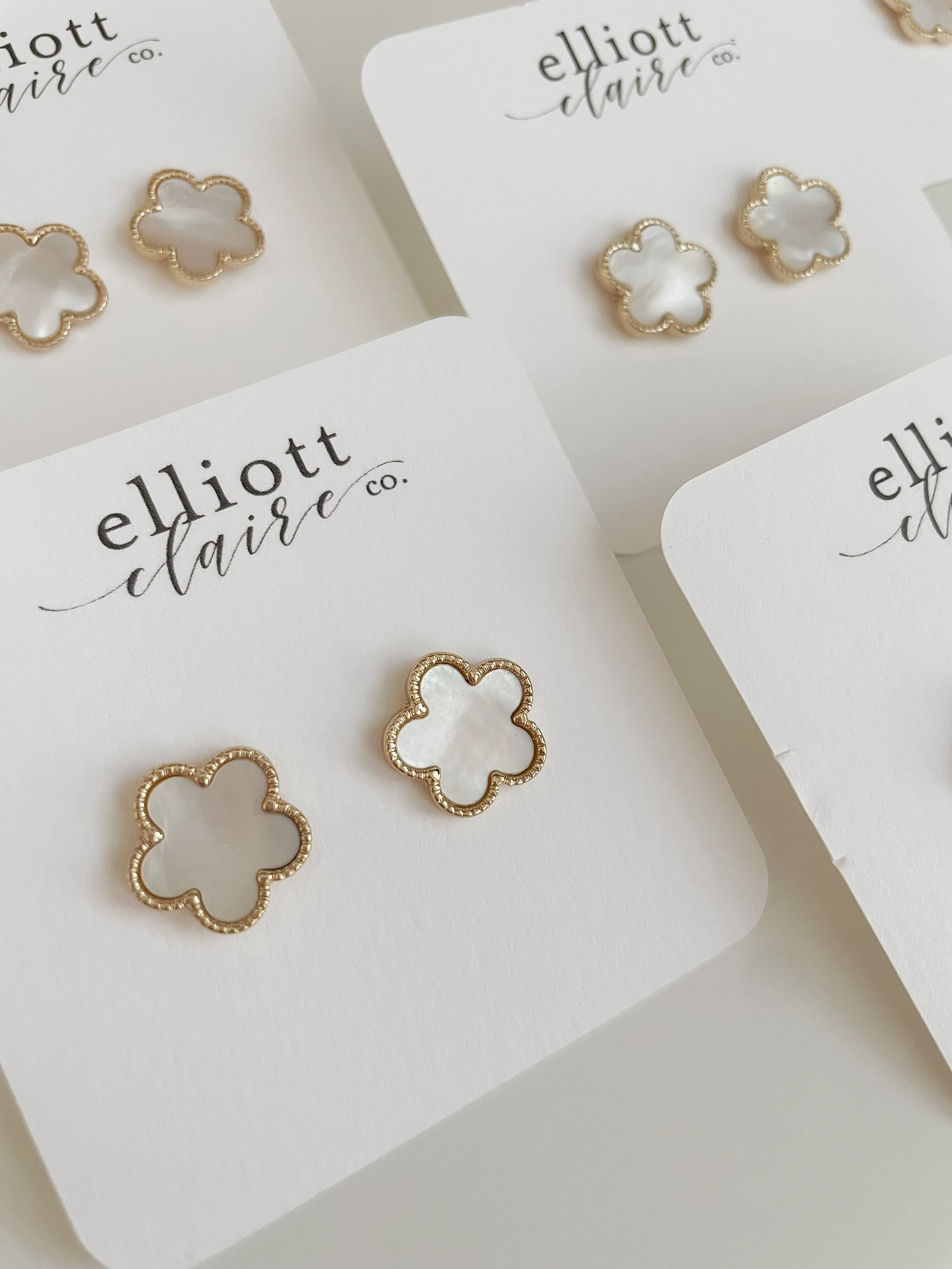 Mother of Pearl Flower Studs