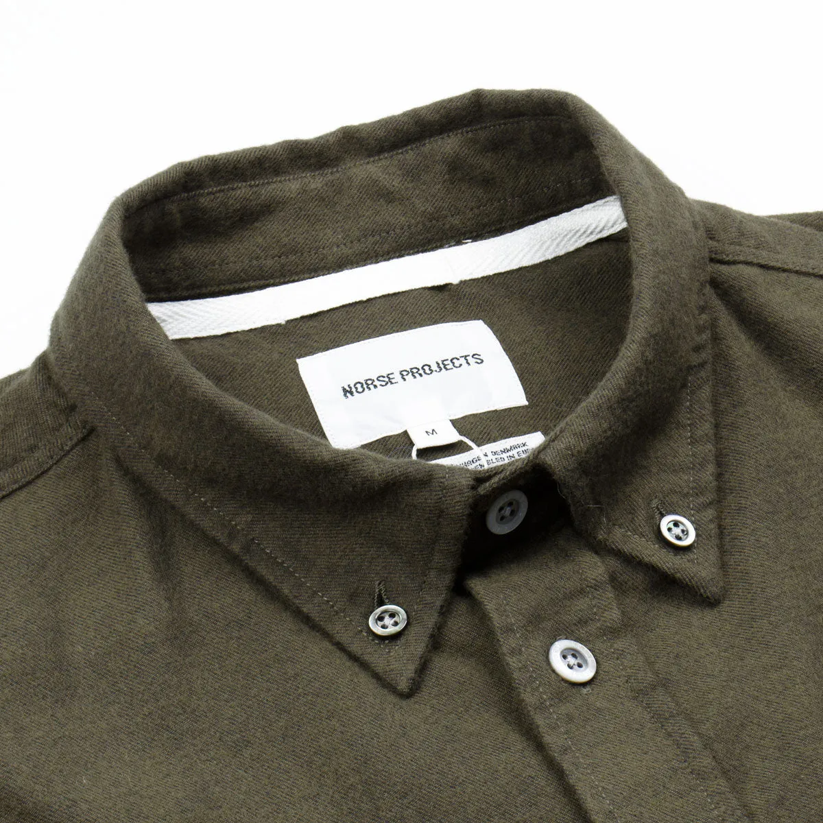 Norse Projects - Anton Brushed Flannel Shirt - Dark Green