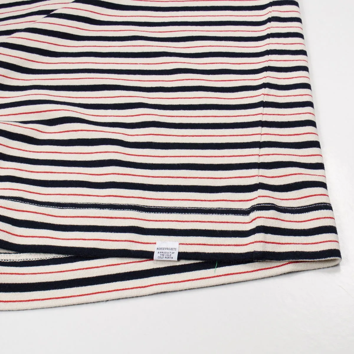 Norse Projects - Godtfred Compact T-shirt - Multi Stripe Askja Red