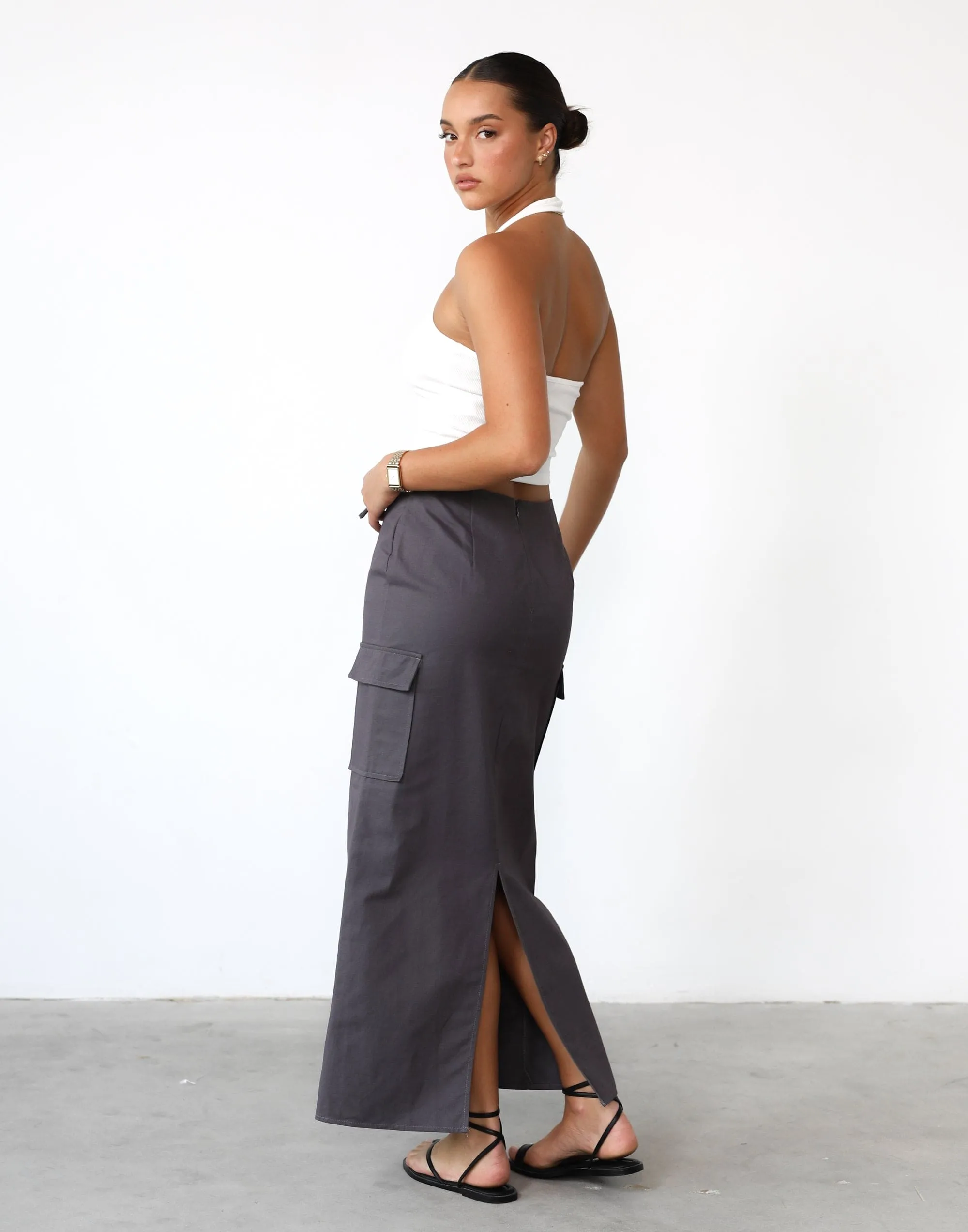 Not Now Maxi Skirt (Slate)