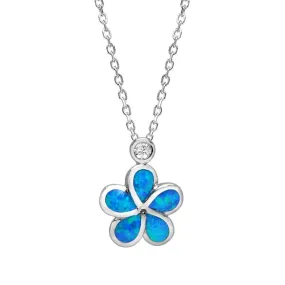 Opal Shining Plumeria Pendant