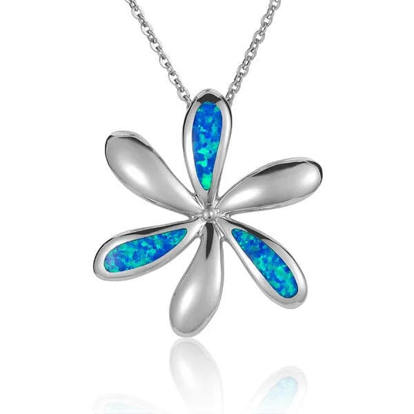 Opal Tiare Flower Pendant