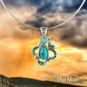 Ornate Teardrop  {turquoise} pendant