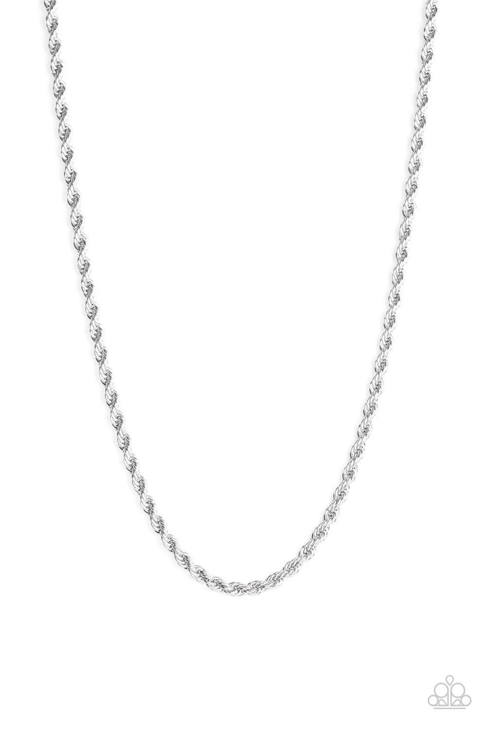 Paparazzi Double Dribble Silver Men's Necklace