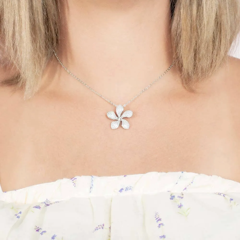 Pavé Sunrise Plumeria Pendant