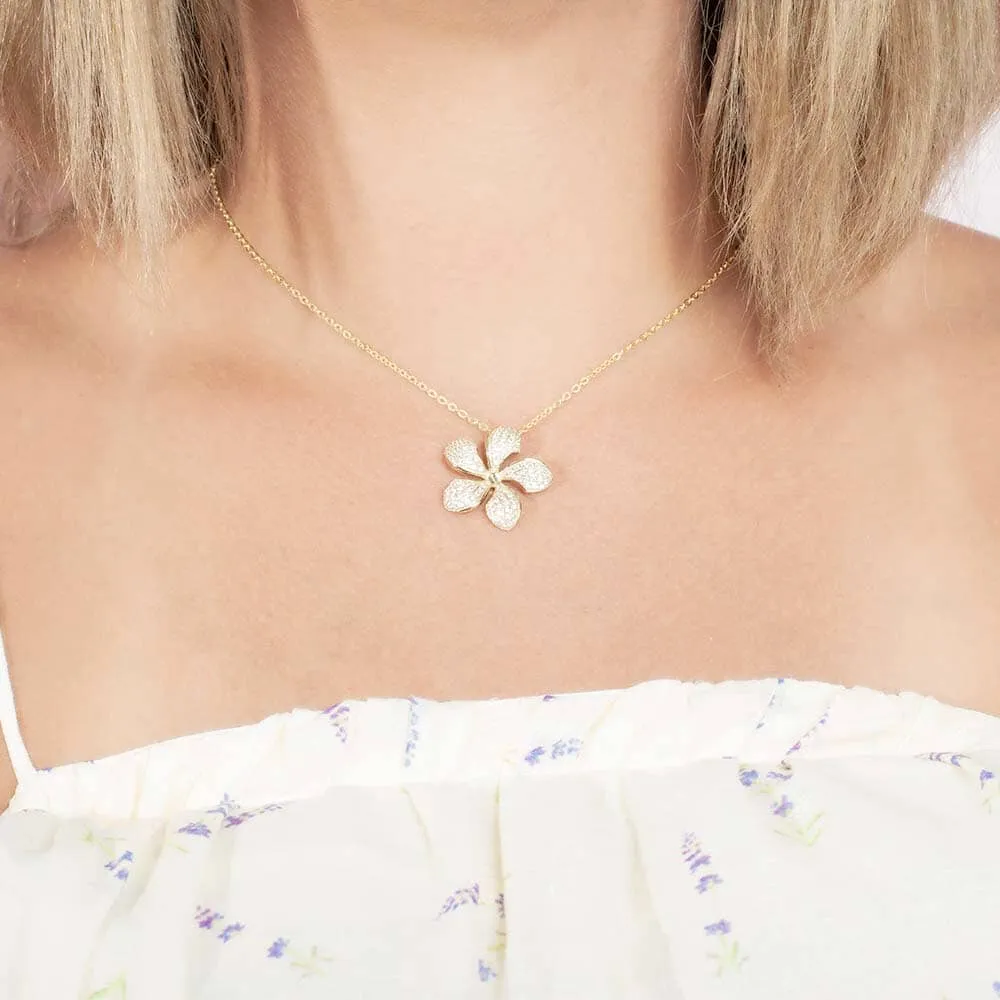 Pavé Sunrise Plumeria Pendant