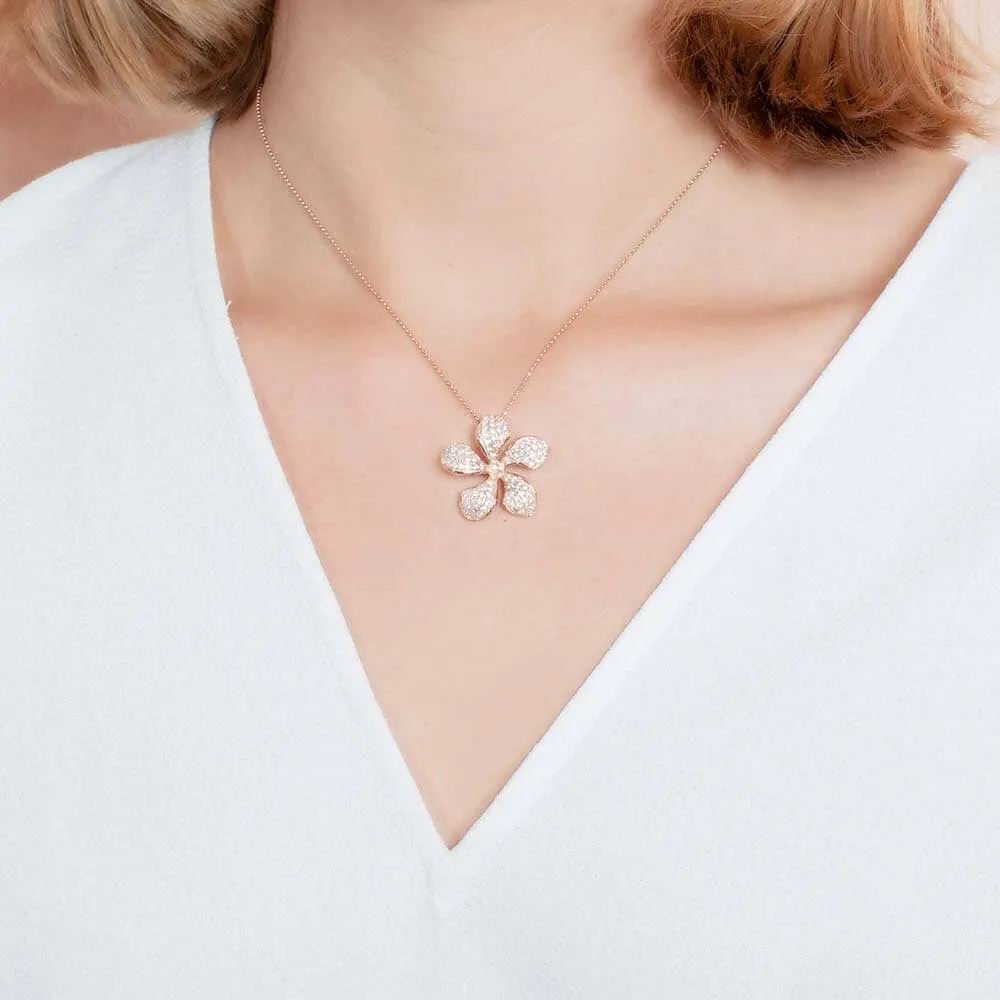 Pavé Sunrise Plumeria Pendant