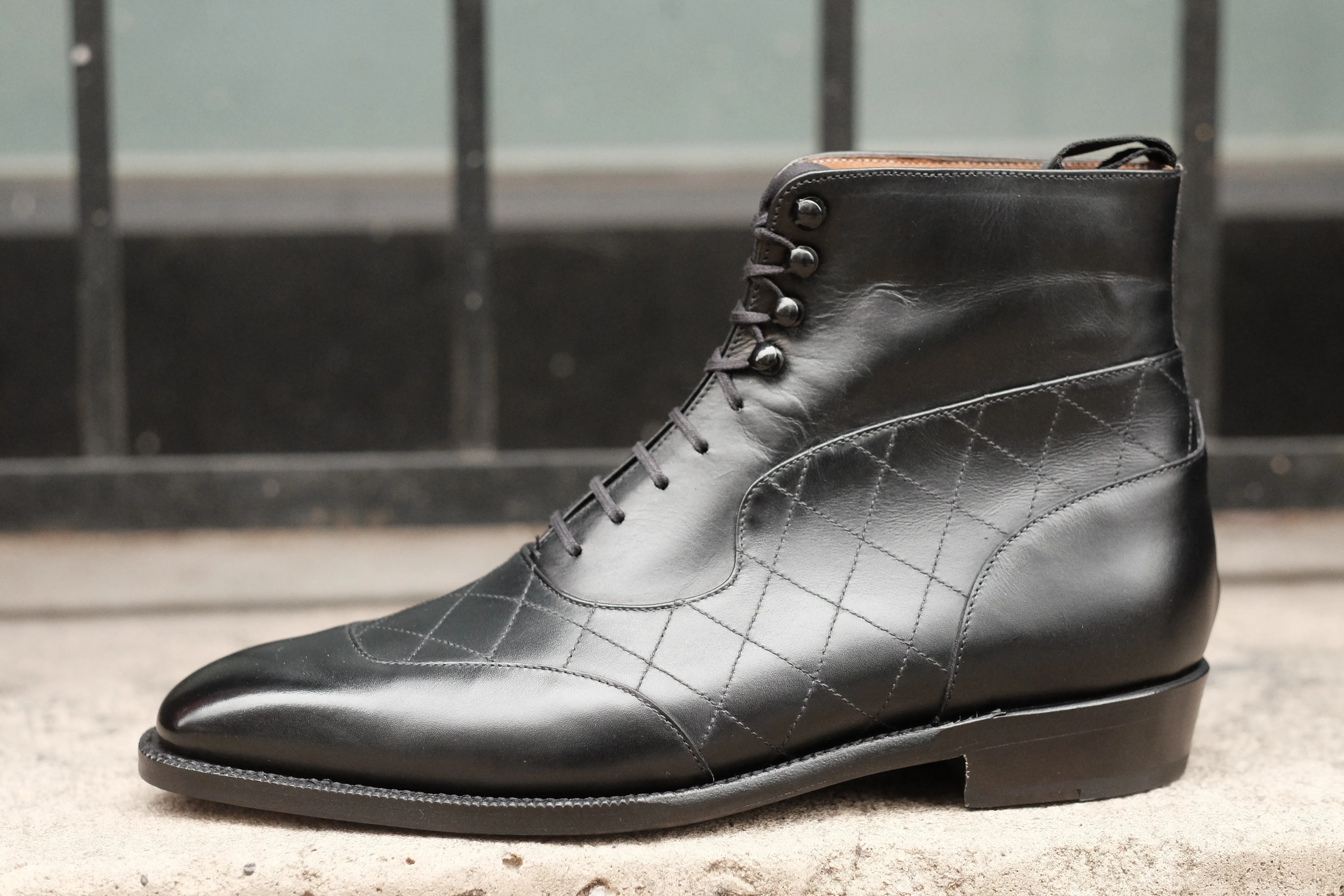 Pinehurst - MTO - Black Calf / Quilted Black Calf  - LPB Last - Single Leather Sole