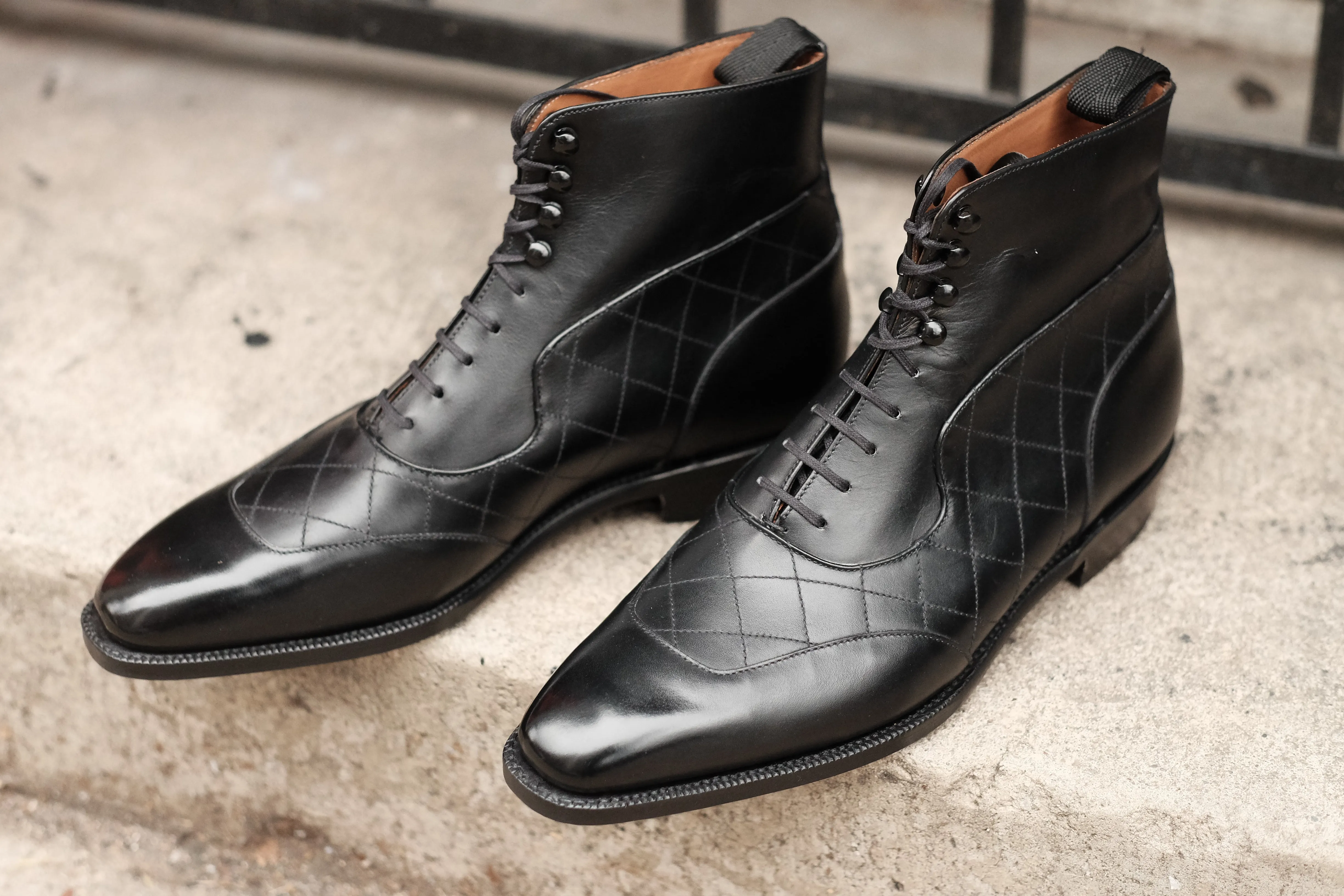 Pinehurst - MTO - Black Calf / Quilted Black Calf  - LPB Last - Single Leather Sole