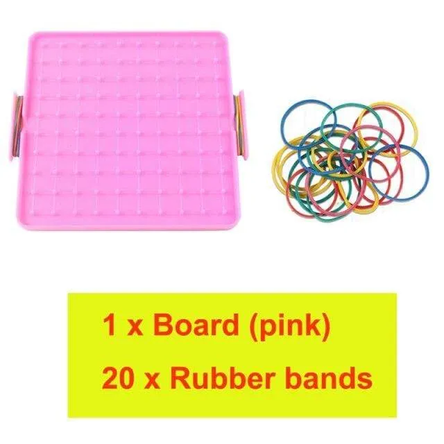 Plastic Nail Plate Primary Mathematics Nailboard Tool Geometry Demo Children Educational Toy Teaching Instrument Puzzle Game Toy