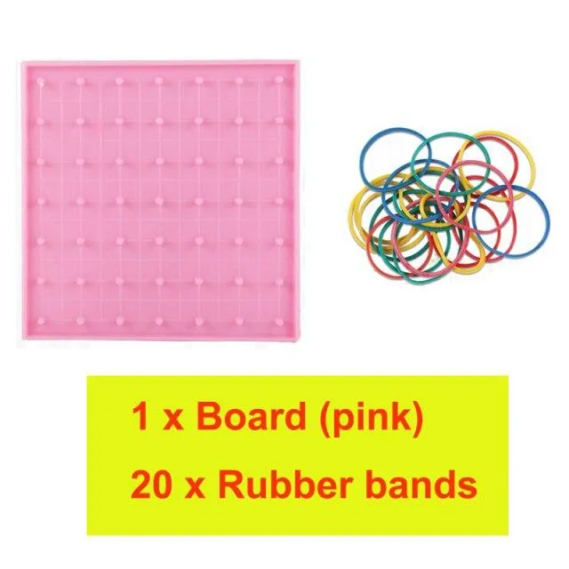 Plastic Nail Plate Primary Mathematics Nailboard Tool Geometry Demo Children Educational Toy Teaching Instrument Puzzle Game Toy