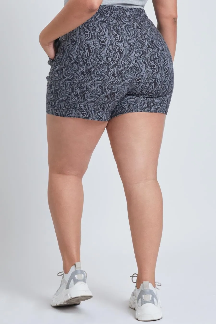 Plus Size Women's Drawstring Waistband Linen Shorts