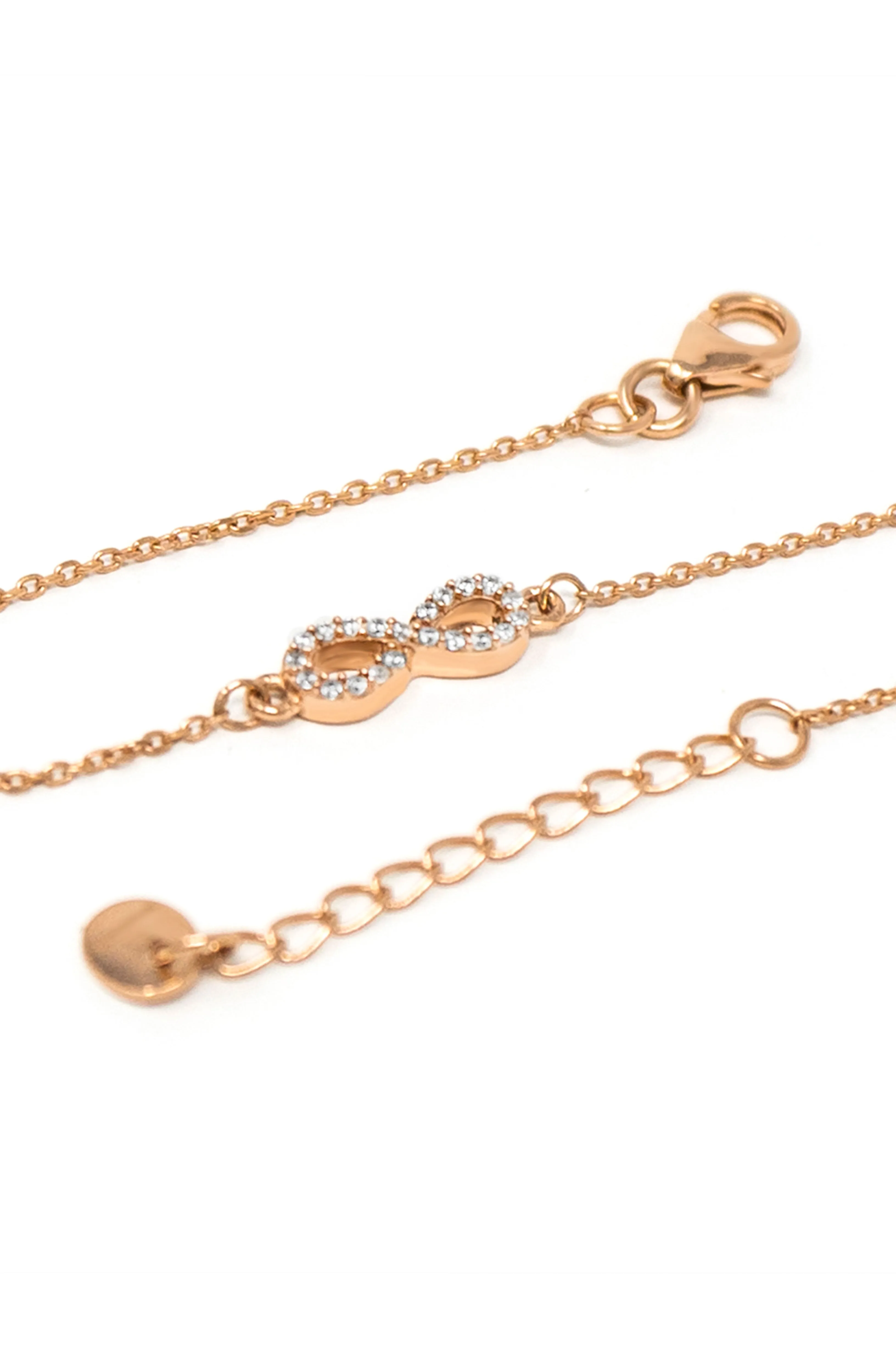 Pretty Tiny Infinity Gold Plated Sterling Silver Chain Bracelet