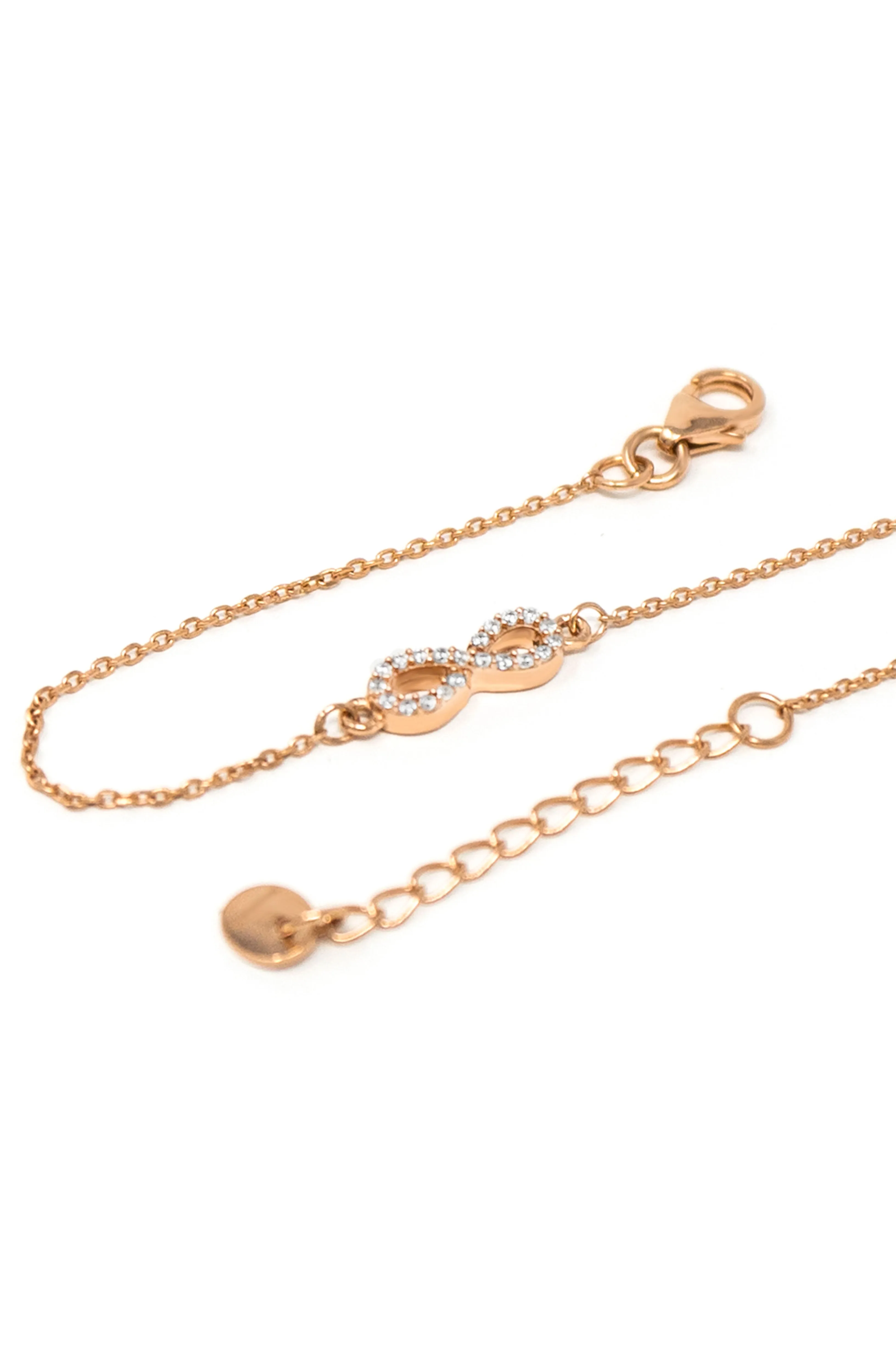 Pretty Tiny Infinity Gold Plated Sterling Silver Chain Bracelet