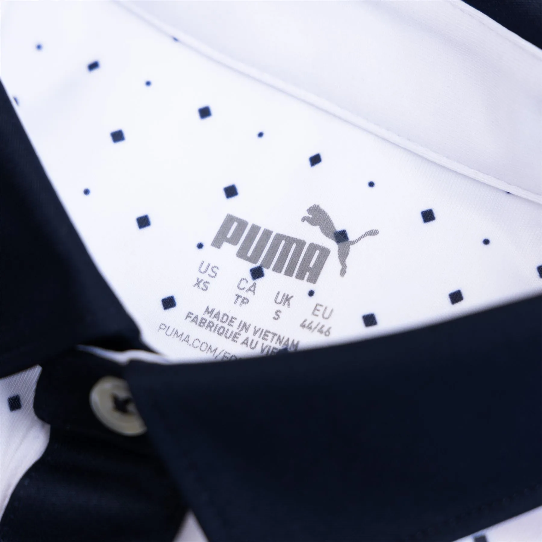 Pure Geo Polka Dot Polo White/Navy - SS24