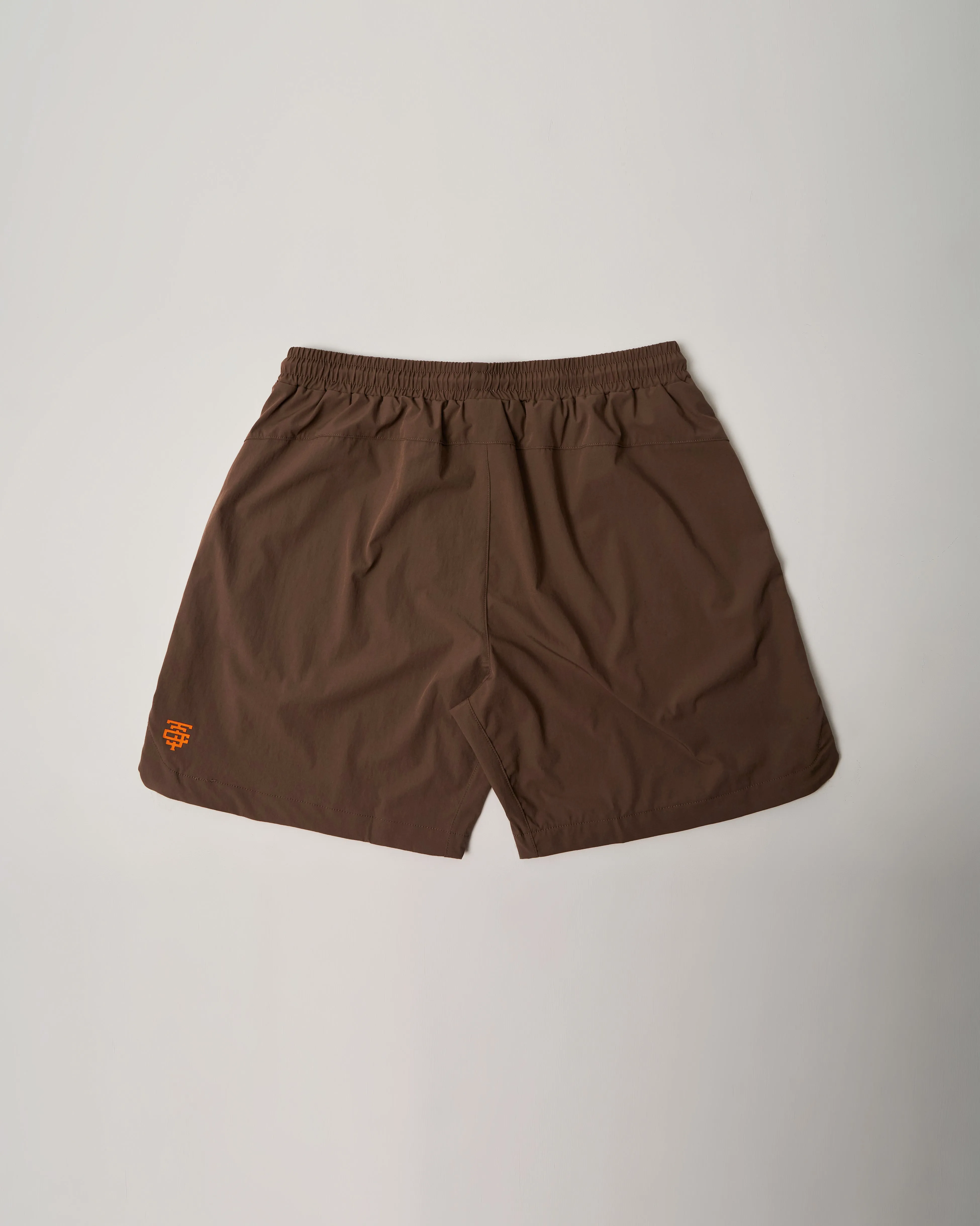 Quad Logo Side Slit Stretch Shorts