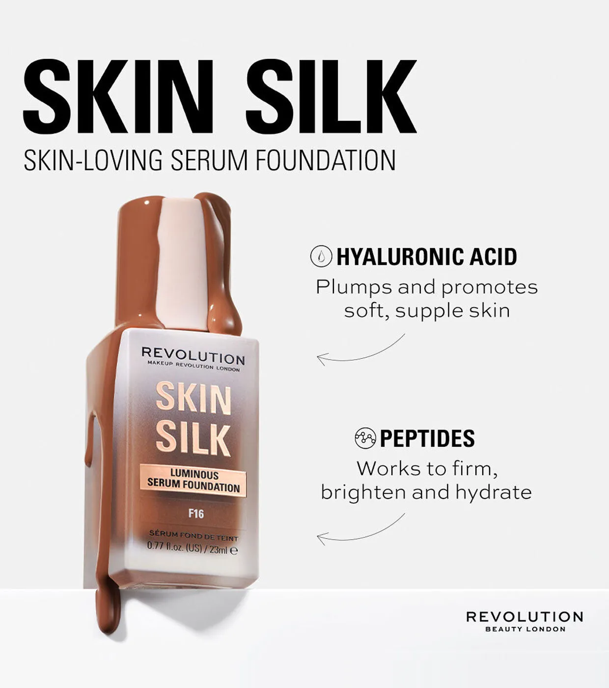 Revolution - Base de maquillaje Skin Silk Serum Foundation - F12