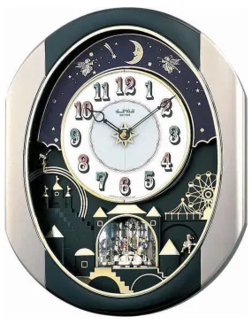 Rhythm Peaceful Night Musical Motion Wall Clock- Swarovski - 30 Melodies