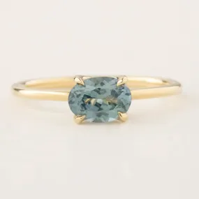 Sara Ring -1.05ct Blue Green Montana Sapphire (One of a kind)