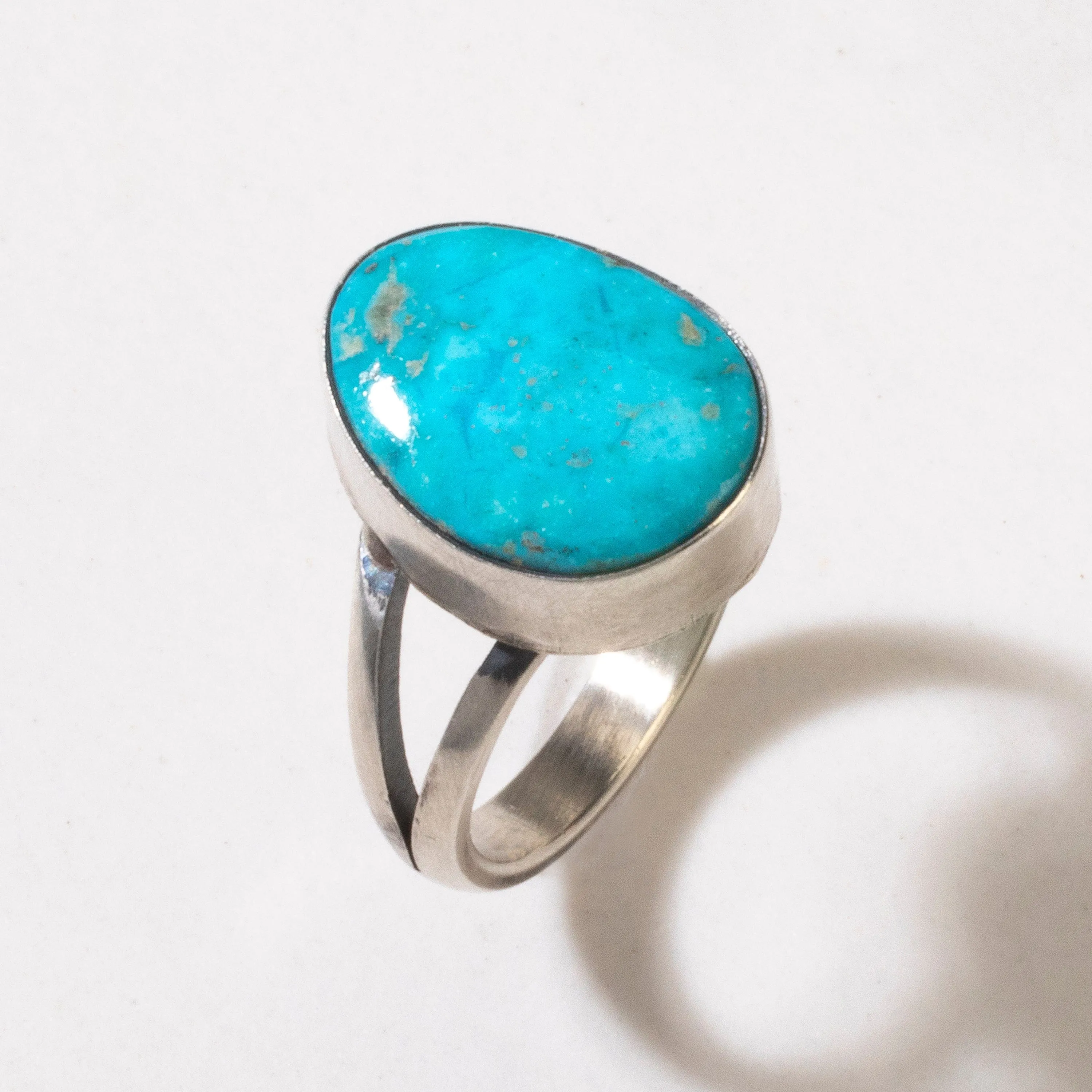 Scott Skeets Blue Ridge Turquoise USA Native American Made 925 Sterling Silver Ring