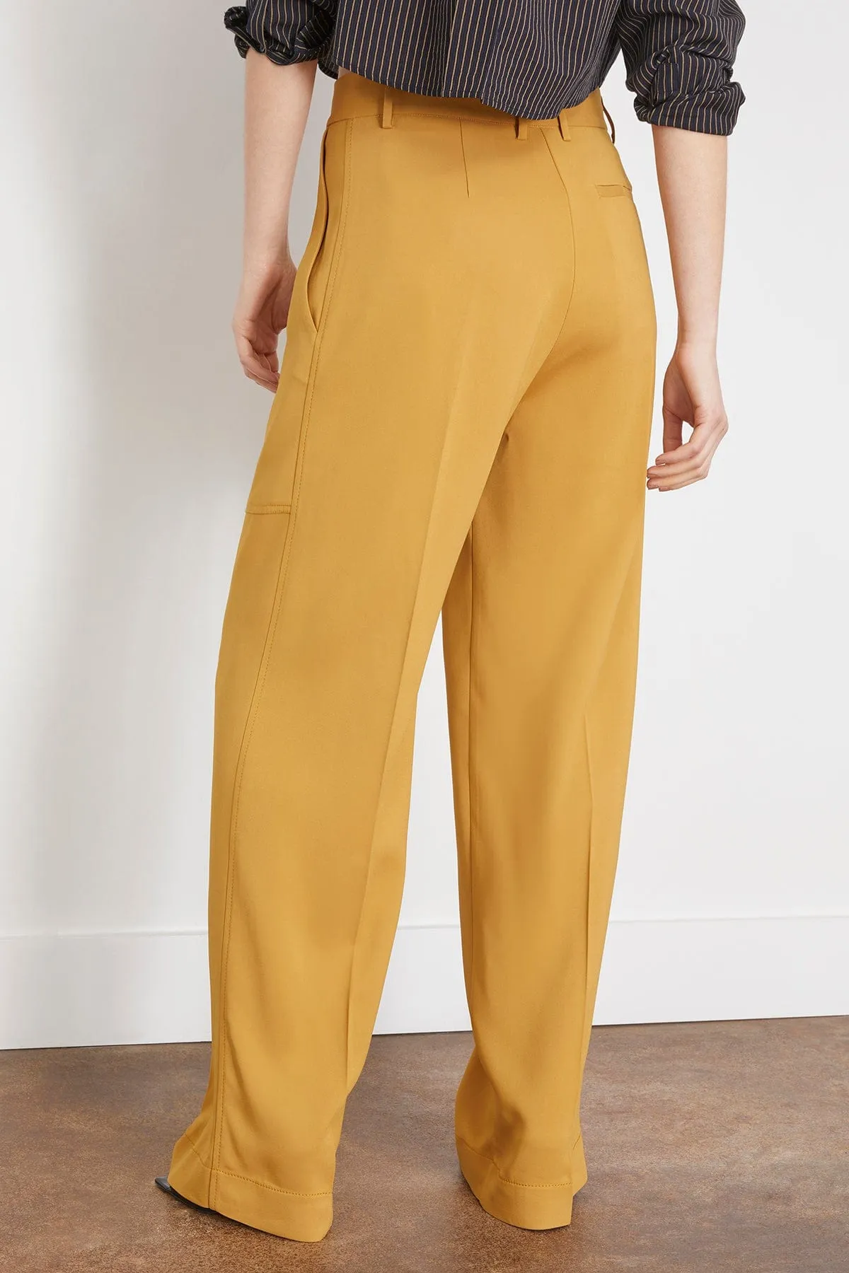 Stretch Crepe Cady Cargo Pants in Honey