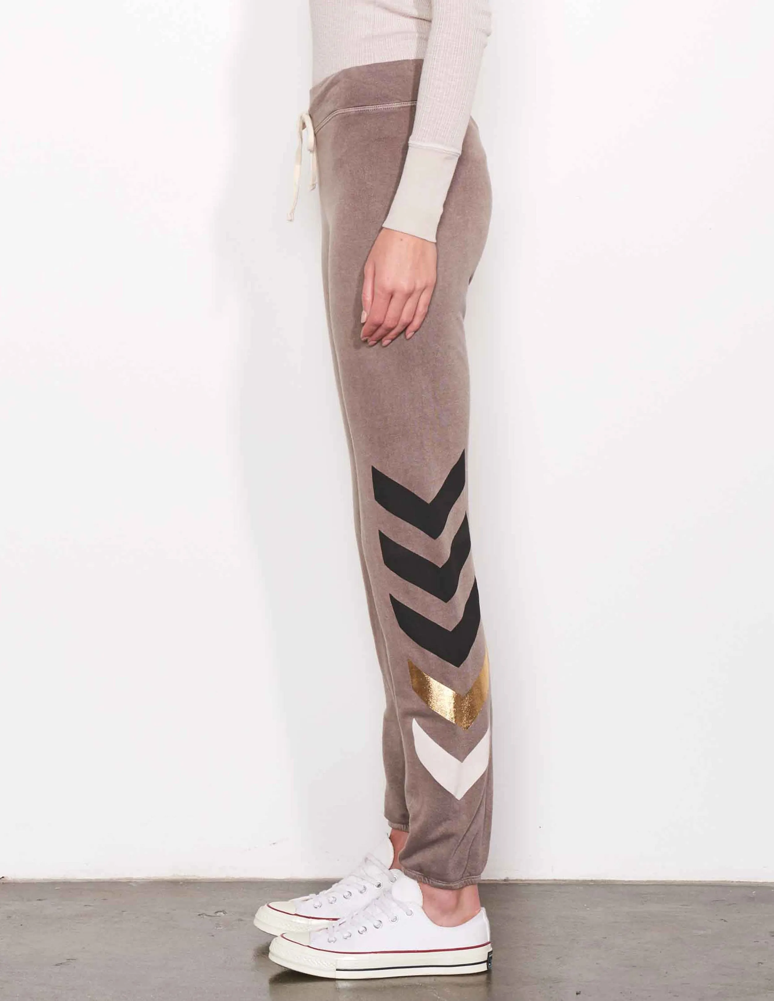 Sundry Chevron Graphic Basic Sweatpants Vintage Ash