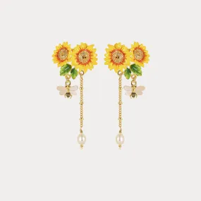 Sunflower & Bee Earrings