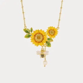 Sunflower & Bee Necklace