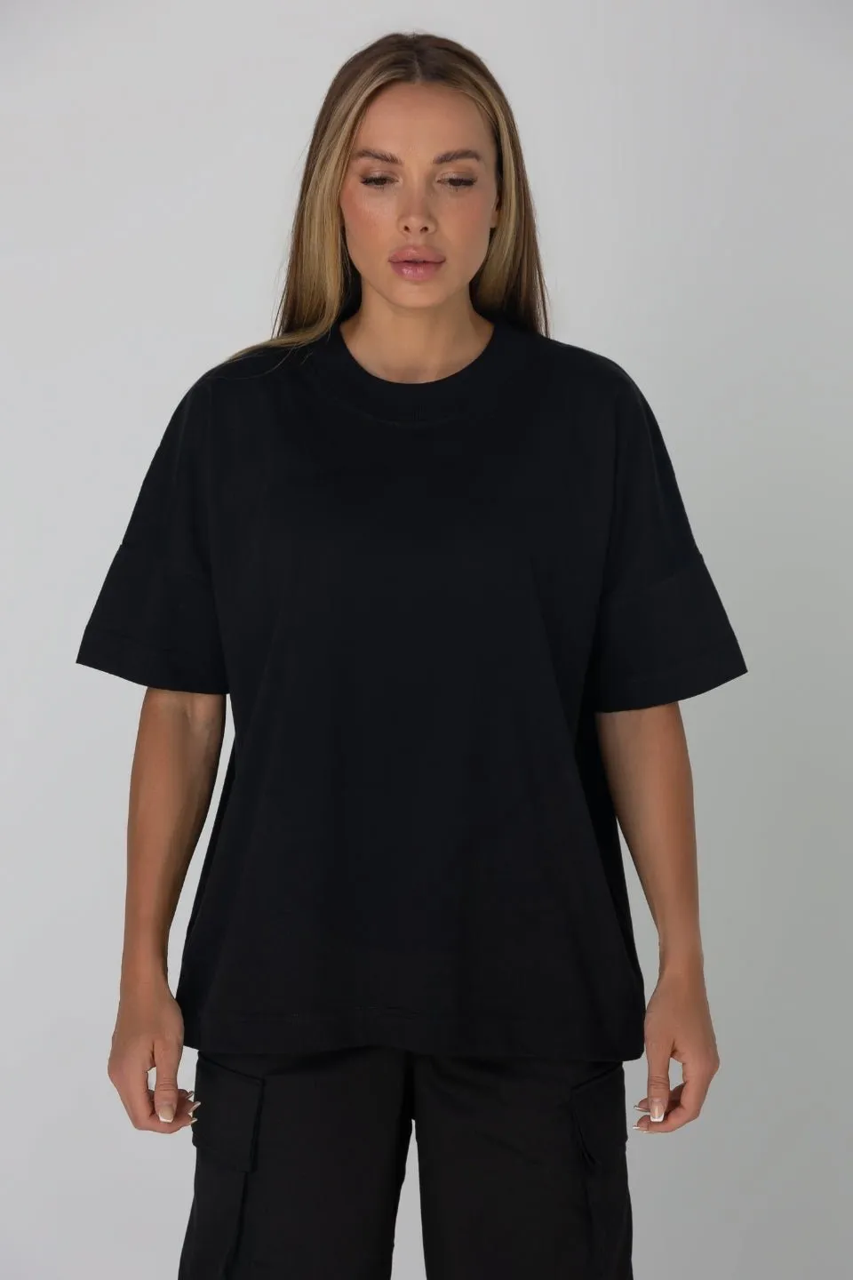 T-shirt damski oversize UNISEX - czarny