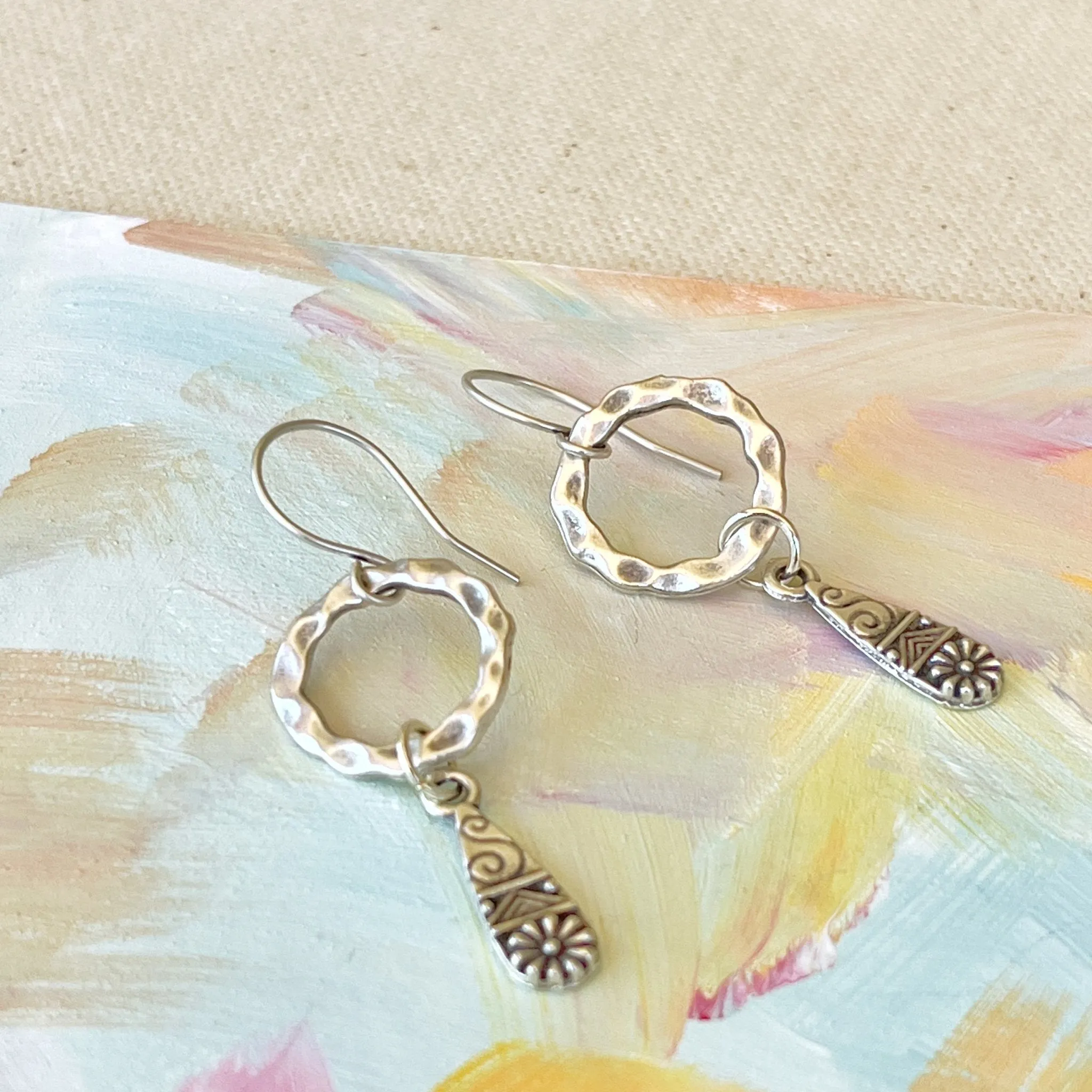 Teardrop Charm Earrings