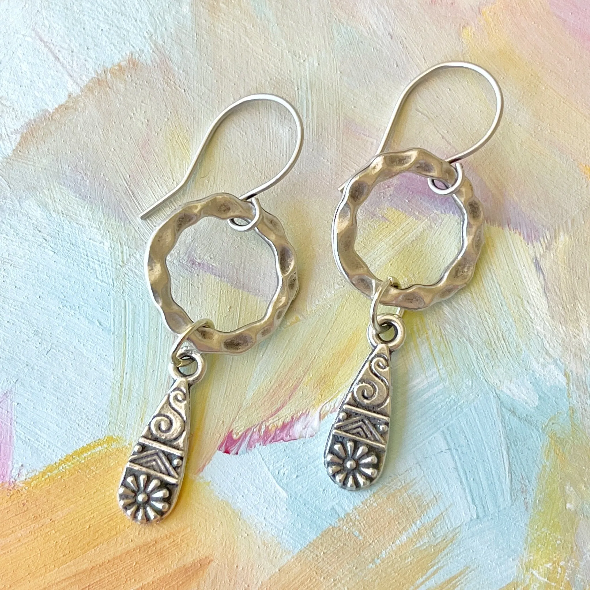 Teardrop Charm Earrings