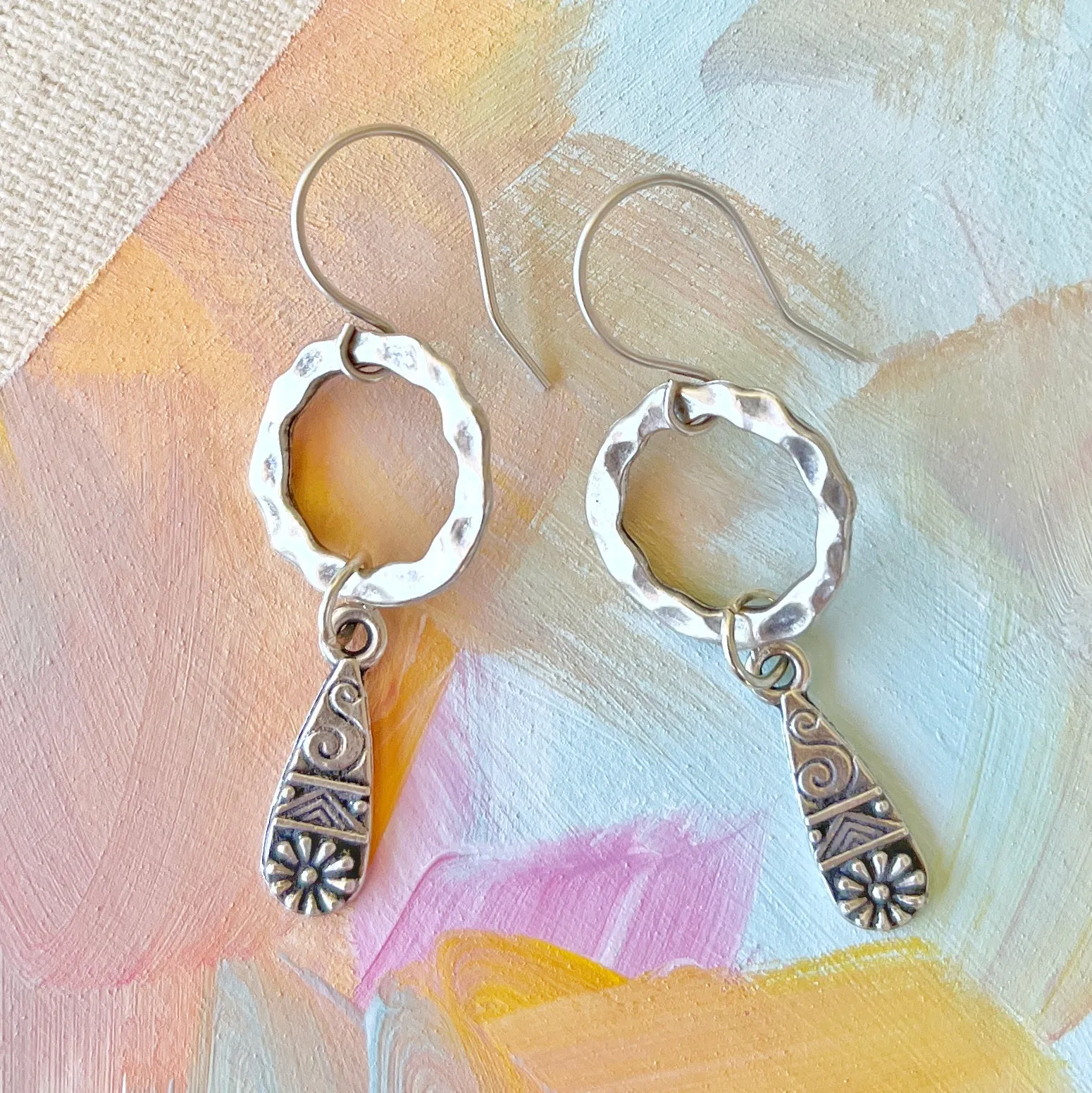 Teardrop Charm Earrings