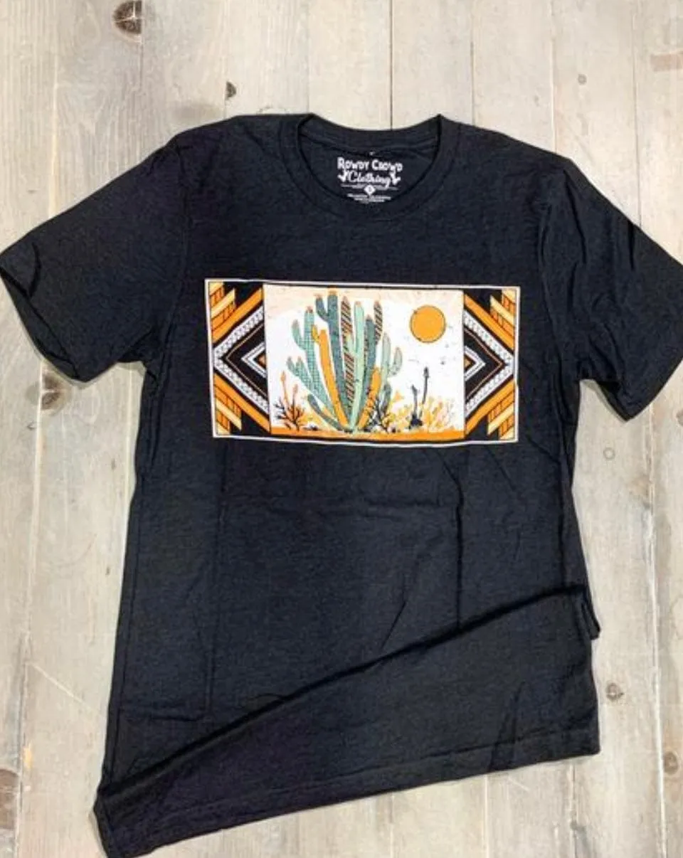 The Black Aztec Cactus Tee