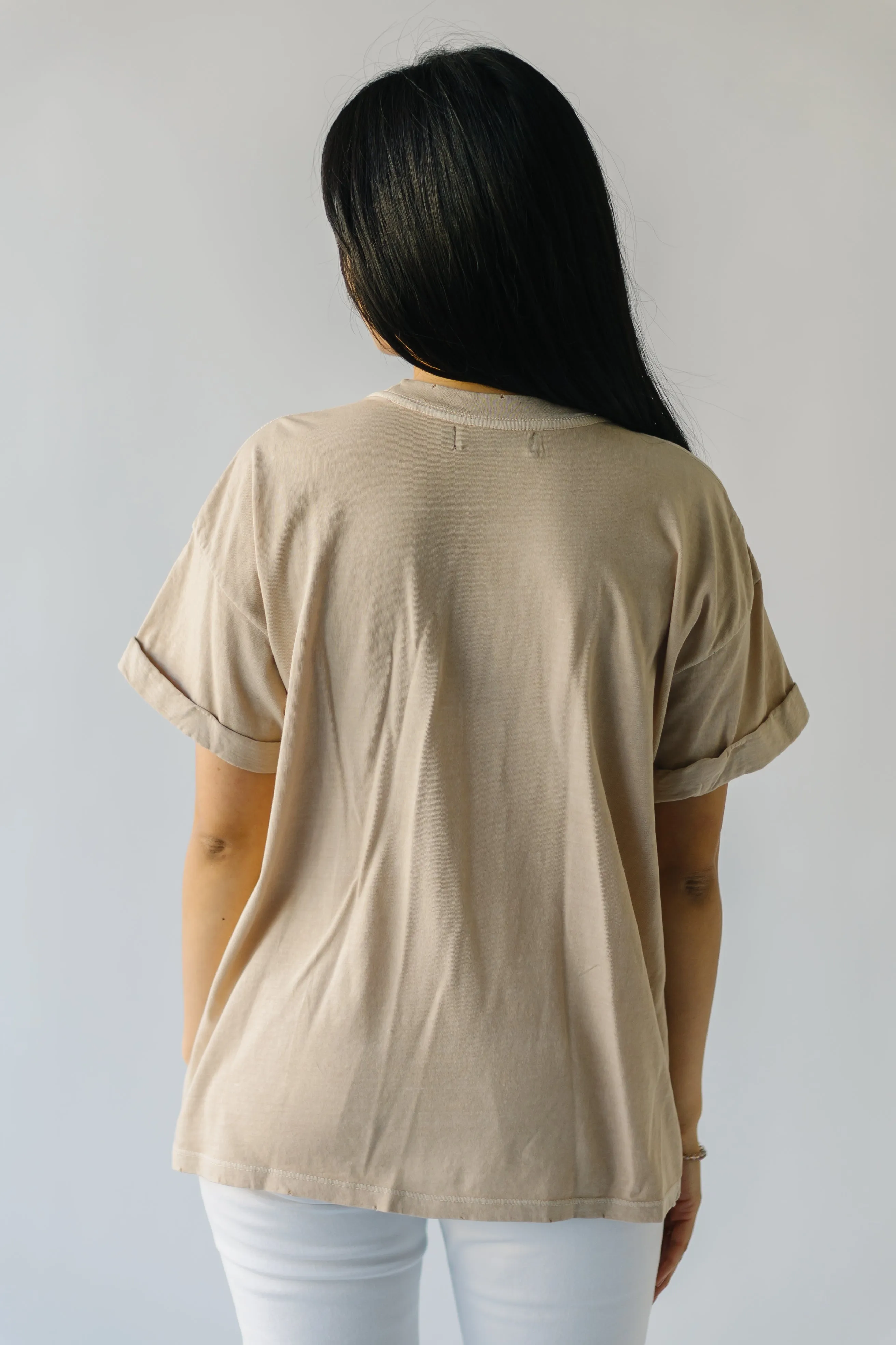 The February Violet Tee in Sand