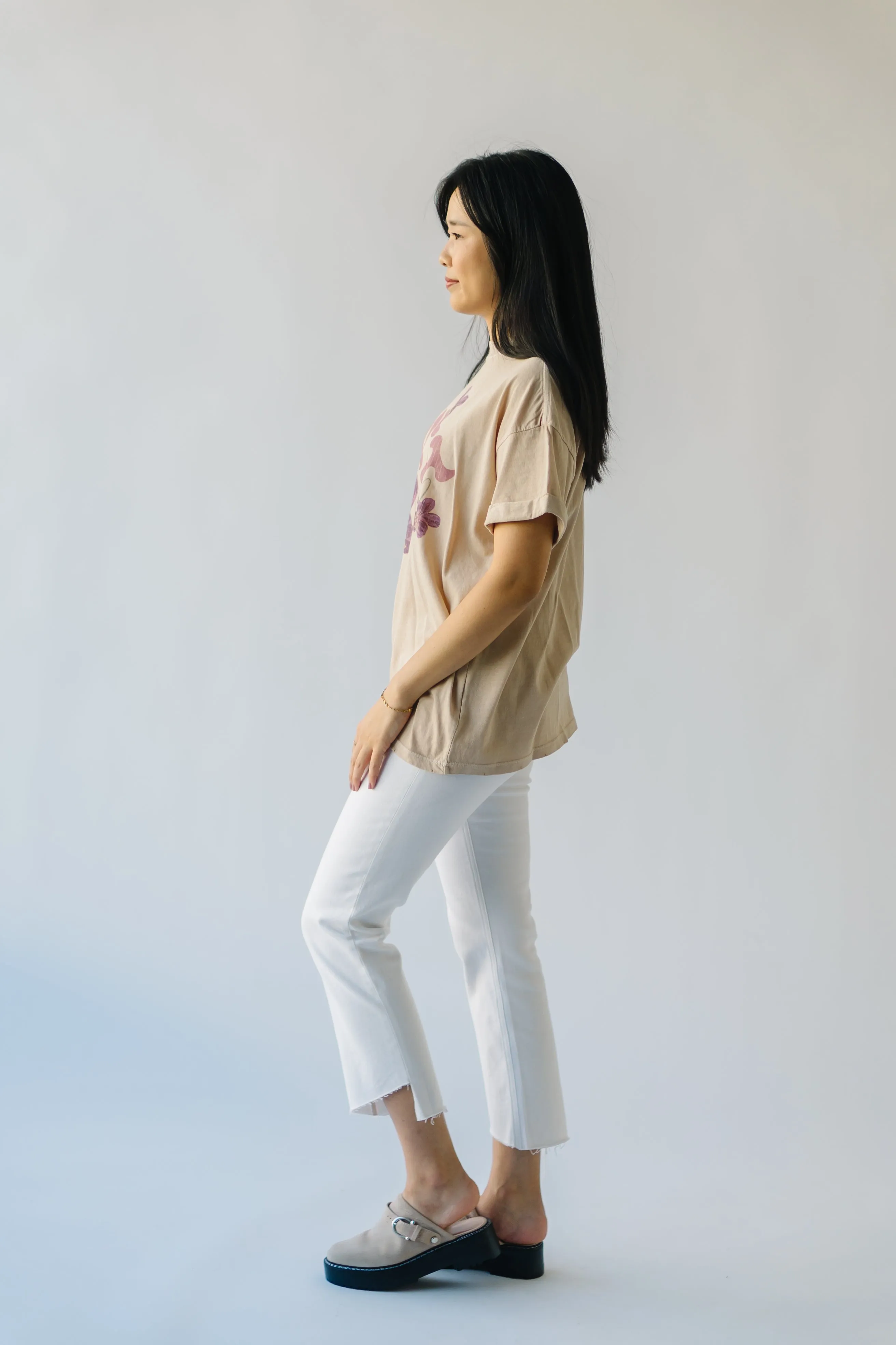 The February Violet Tee in Sand