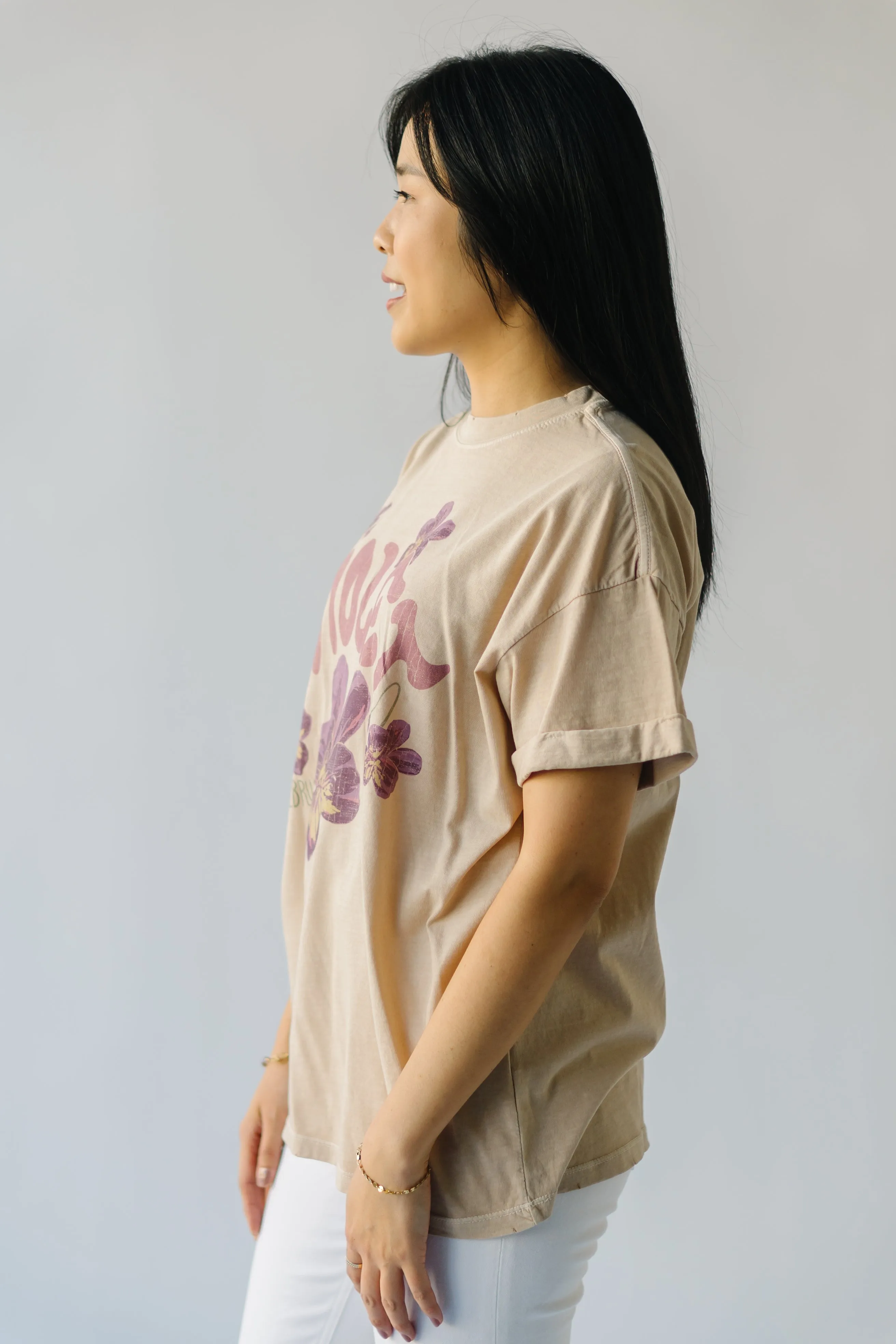 The February Violet Tee in Sand