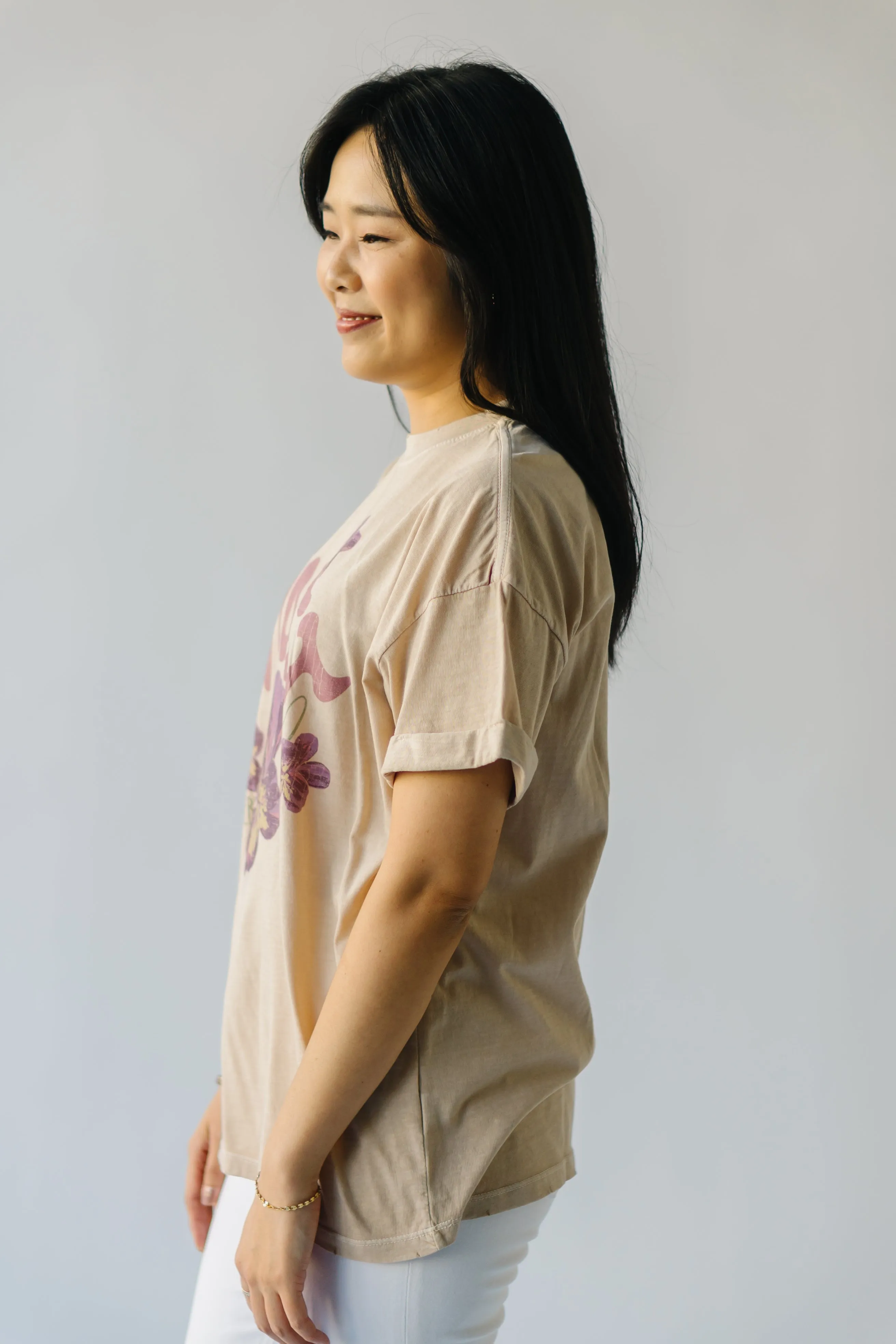 The February Violet Tee in Sand