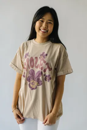 The February Violet Tee in Sand