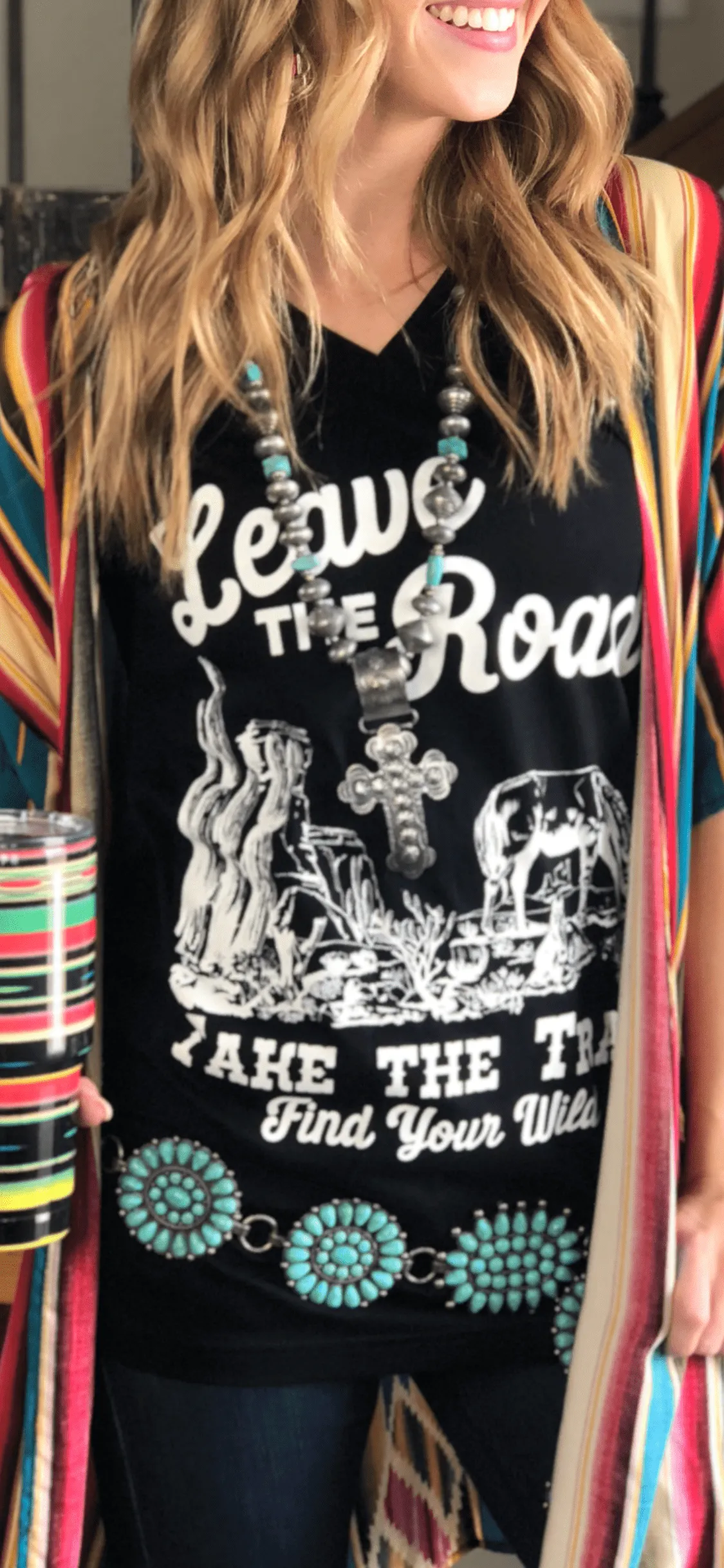 The Leave The Road 🌵Take The Trail V Neck Tee