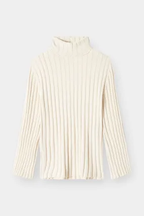 THE RIBBED TURTLENECK - IVORY